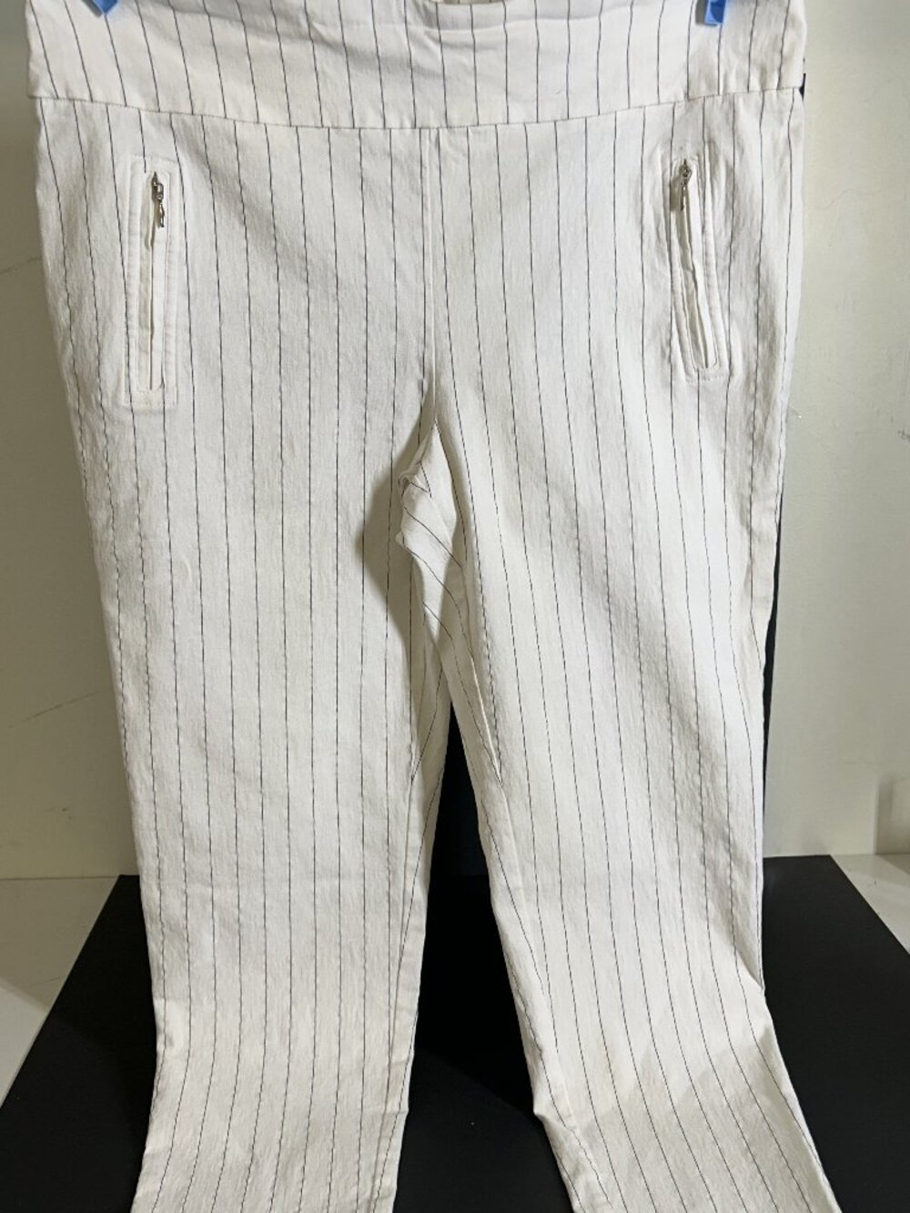 SOHO Apparel White Pinstripe Trousers